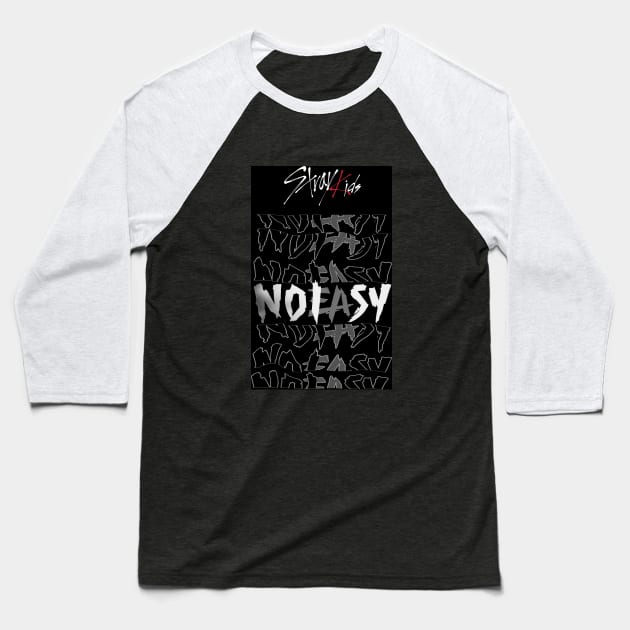 Stray Kids NoEasy Special Typography Text design with Logo Baseball T-Shirt by bixxbite